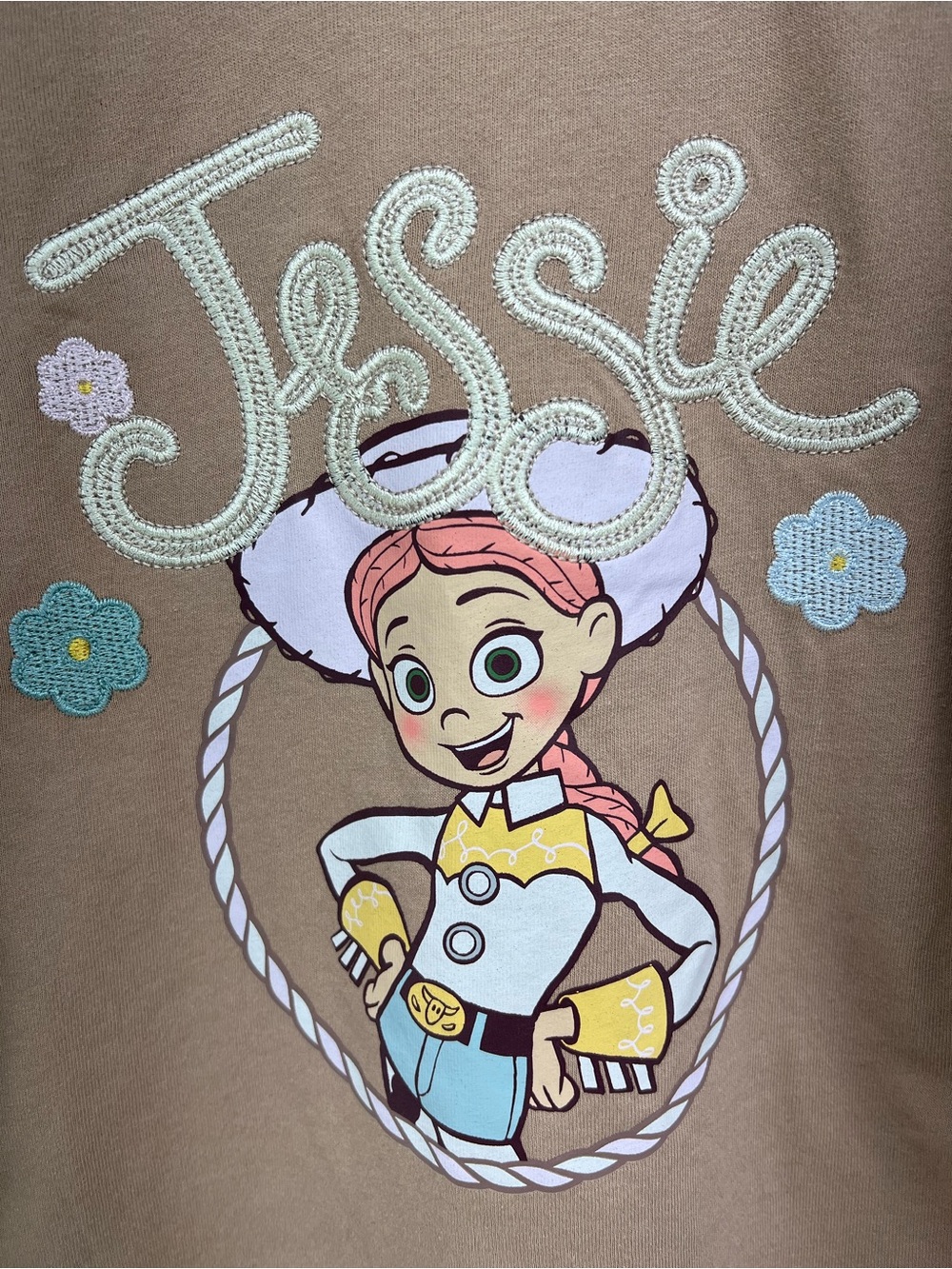 Disney Toy Story Jessie Long Sleeve Tee Embroidered Name and Flowers 4T - Picture 2 of 5